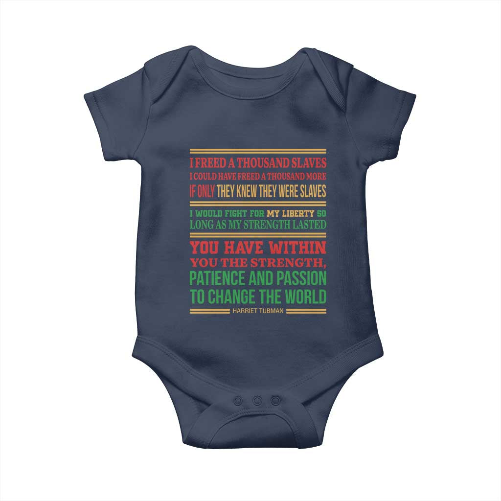 Harriet Tubman Powerful Quote Baby Onesie Female Empowerment History Gift TS12 Navy Print Your Wear