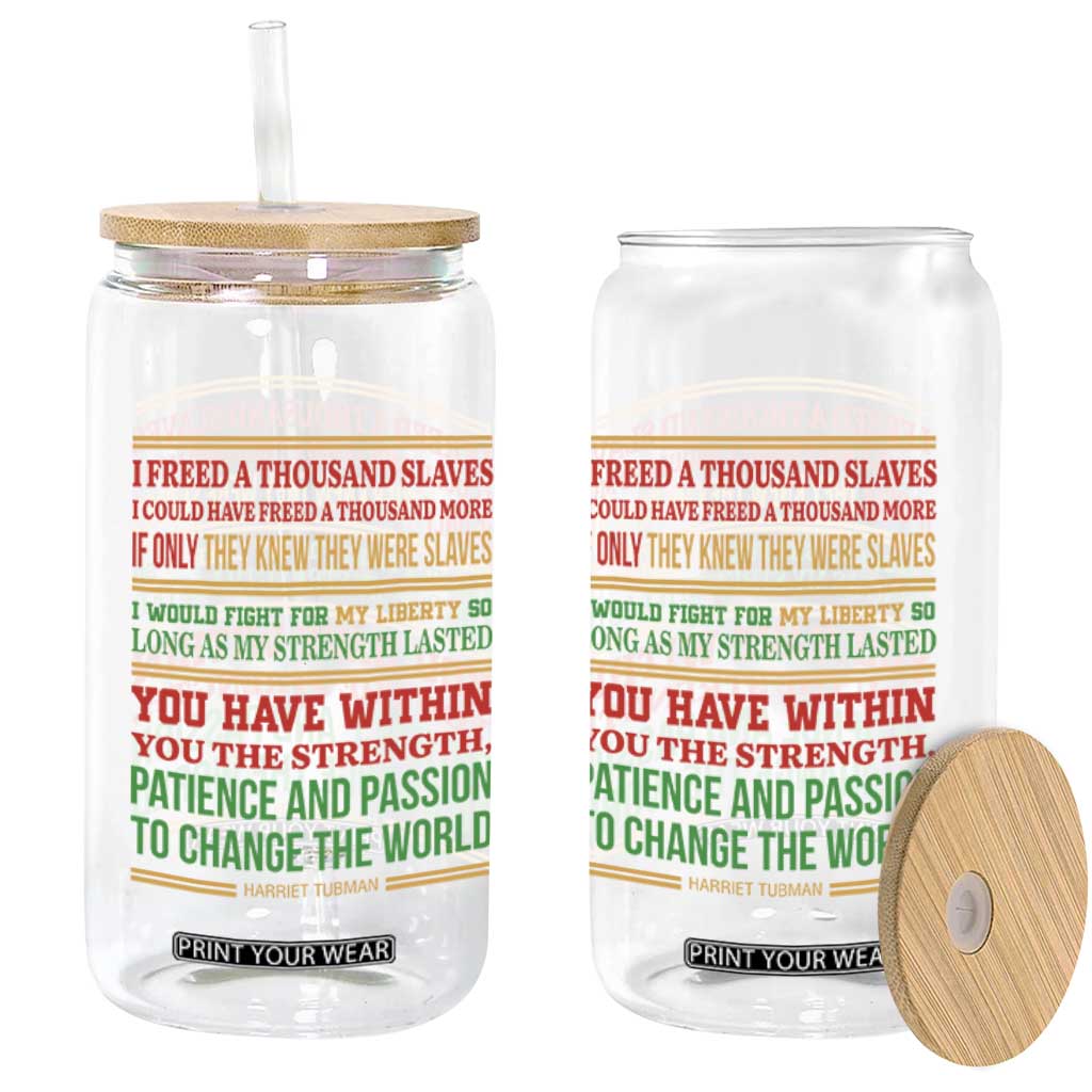 Harriet Tubman Powerful Quote Glass Can Female Empowerment History Gift TS12 Print Your Wear