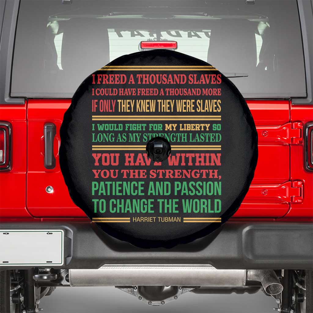 Harriet Tubman Powerful Quote Spare Tire Cover Female Empowerment History Gift TS12 Black Print Your Wear