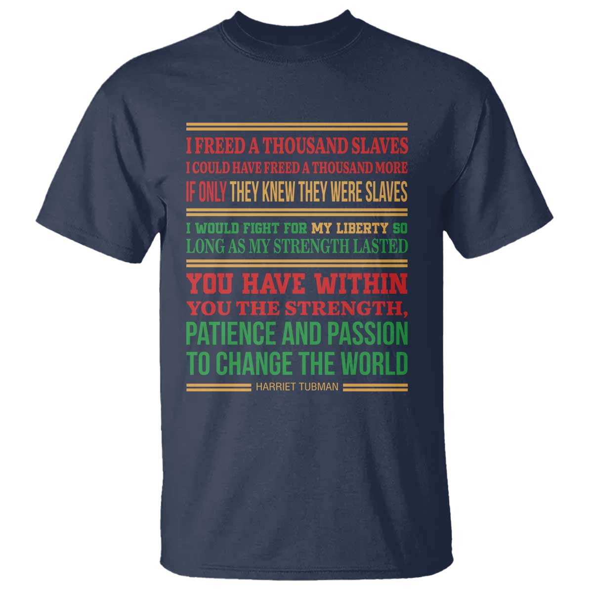 Harriet Tubman Powerful Quote T Shirt Female Empowerment History Gift TS12 Navy Print Your Wear