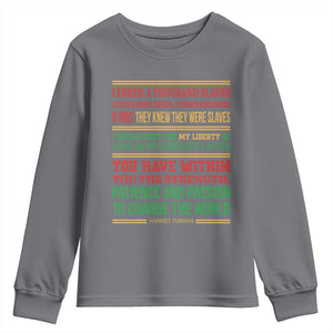 Harriet Tubman Powerful Quote Youth Sweatshirt Female Empowerment History Gift TS12 Charcoal Print Your Wear
