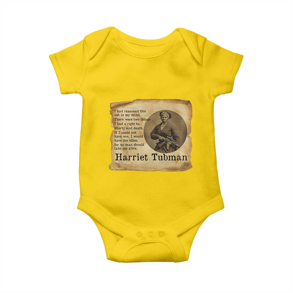 Harriet Tubman Quote Baby Onesie Liberty Or Death Empowerment Gift TS12 Daisy Print Your Wear