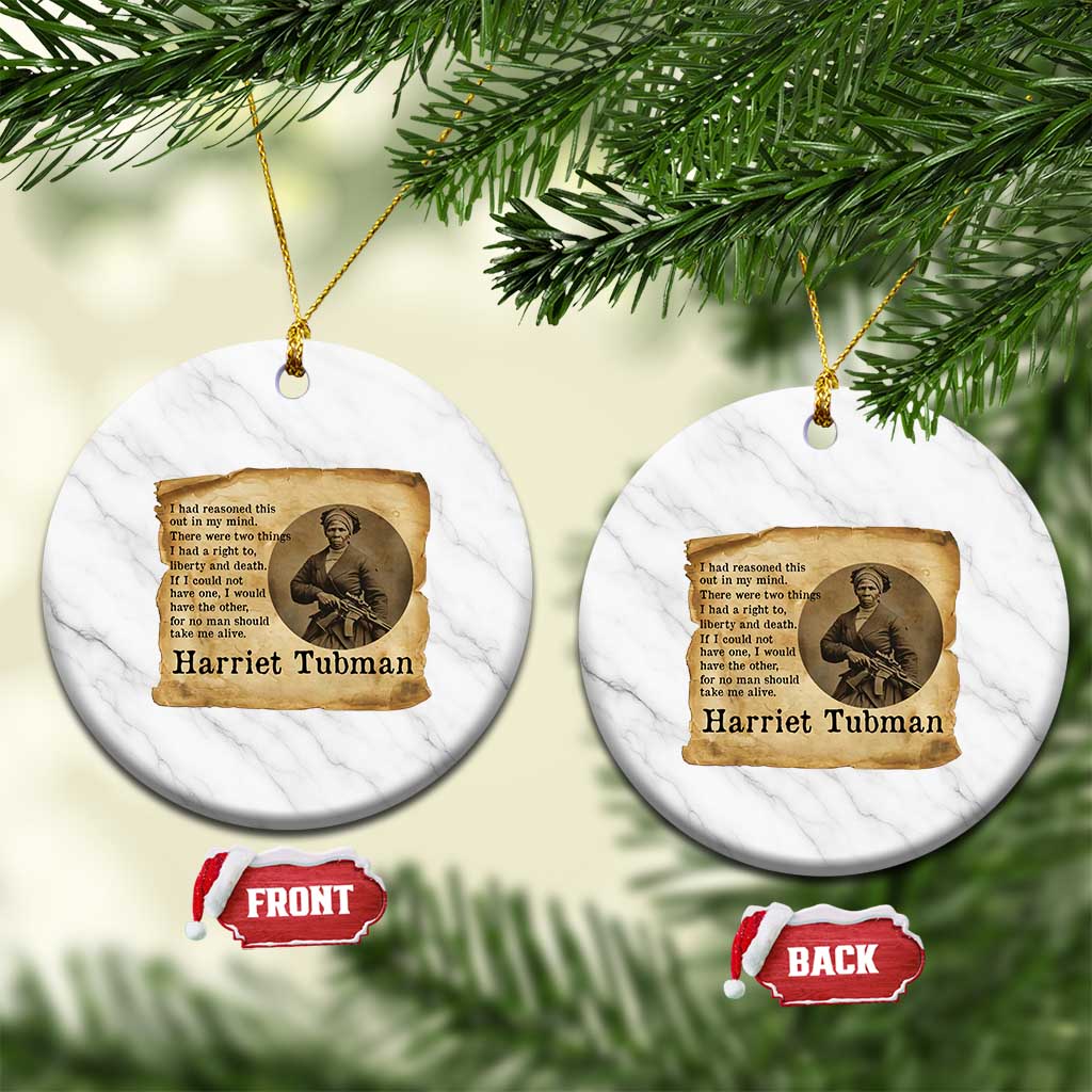 Harriet Tubman Quote Ceramic Ornament Liberty Or Death Empowerment Gift TS12 1pc White Marble Print Your Wear
