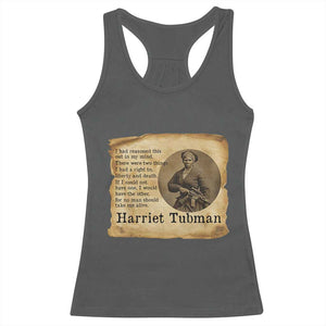 Harriet Tubman Quote Racerback Tank Top Liberty Or Death Empowerment Gift TS12 Dark Heather Print Your Wear