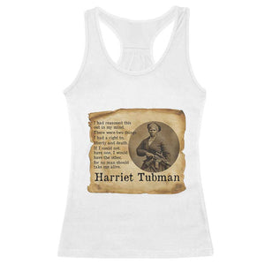Harriet Tubman Quote Racerback Tank Top Liberty Or Death Empowerment Gift TS12 White Print Your Wear