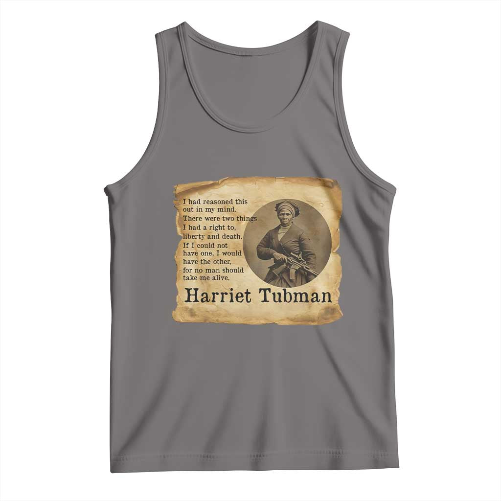 Harriet Tubman Quote Tank Top Liberty Or Death Empowerment Gift TS12 Deep Heather Print Your Wear