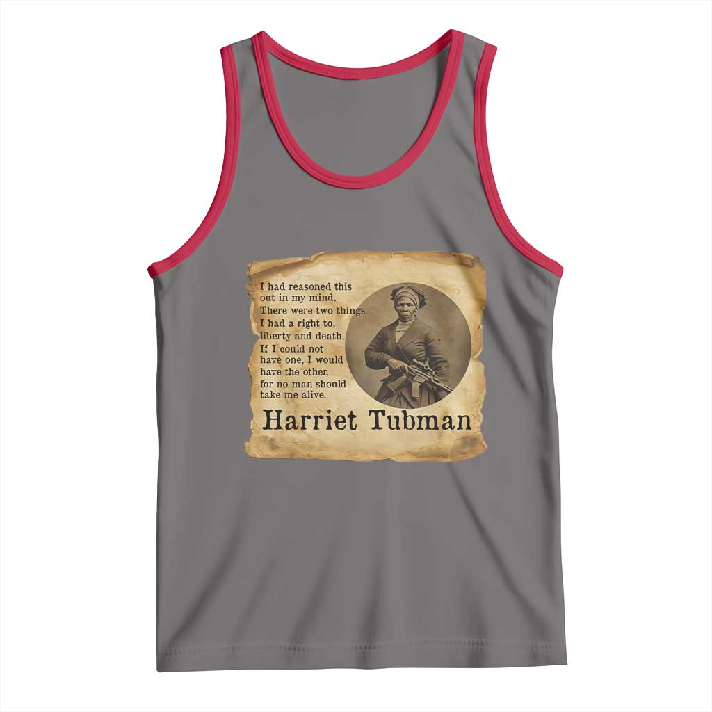 Harriet Tubman Quote Tank Top Liberty Or Death Empowerment Gift TS12 Deep Heather Red Print Your Wear