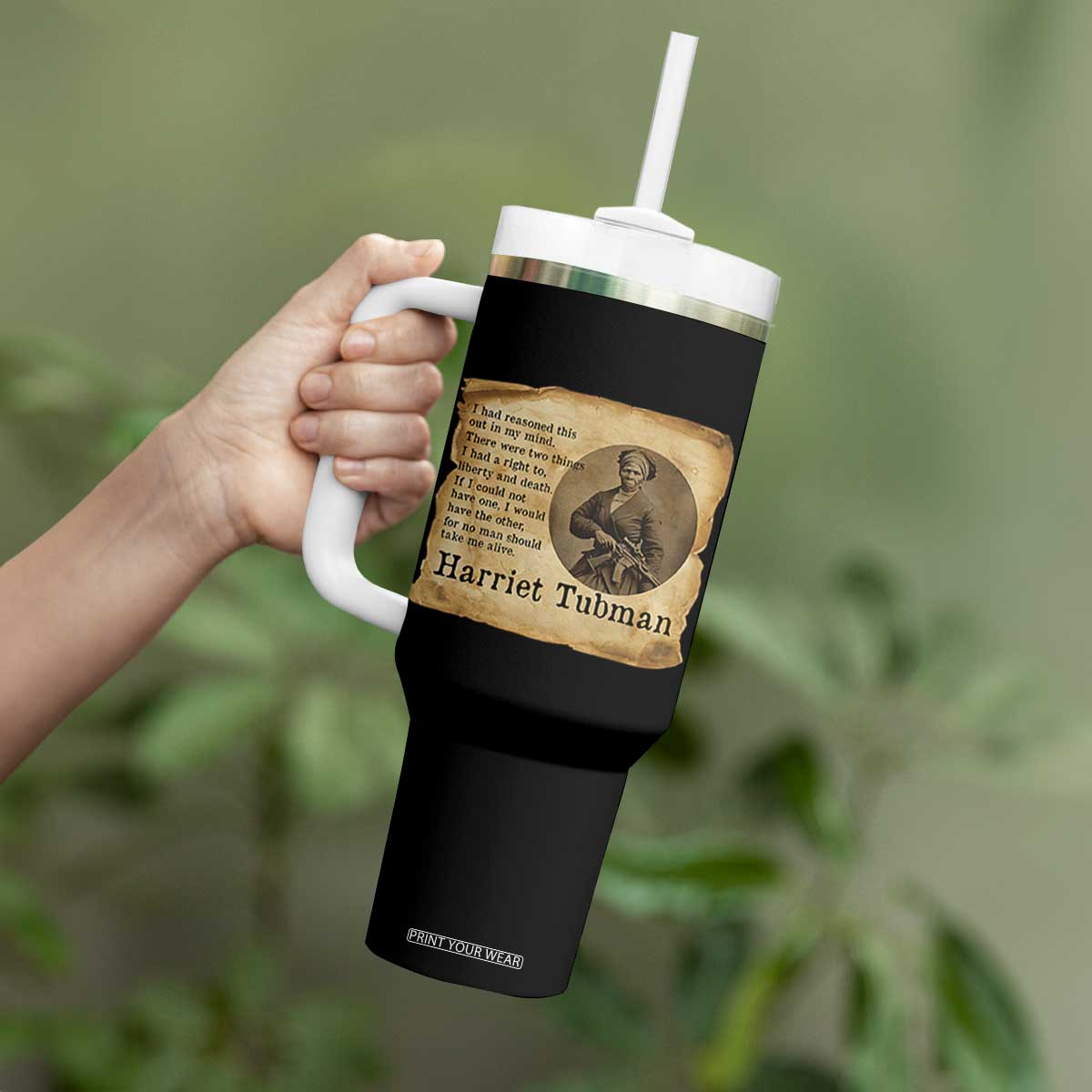 Harriet Tubman Quote Tumbler With Handle Liberty Or Death Empowerment Gift TS12 Print Your Wear