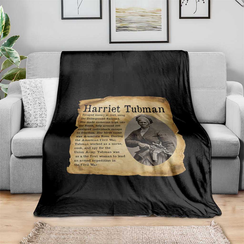 Vintage Harriet Tubman Poster Throw Blanket Female Empowerment History Gift TS12 Print Your Wear