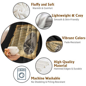 Vintage Harriet Tubman Poster Throw Blanket Female Empowerment History Gift TS12 Print Your Wear