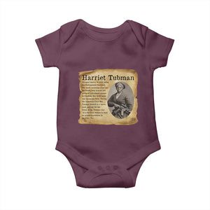Vintage Harriet Tubman Poster Baby Onesie Female Empowerment History Gift TS12 Maroon Print Your Wear