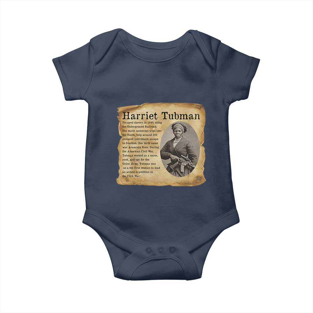 Vintage Harriet Tubman Poster Baby Onesie Female Empowerment History Gift TS12 Navy Print Your Wear