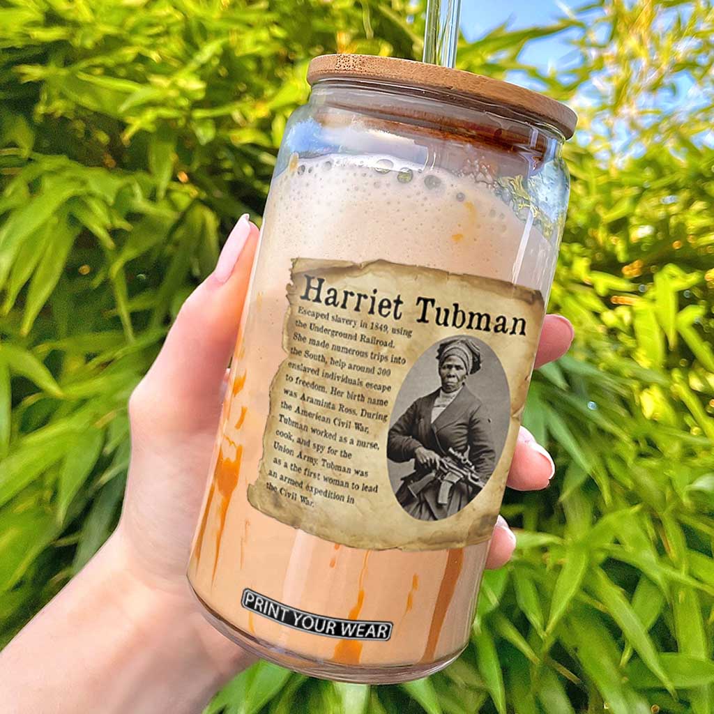 Vintage Harriet Tubman Poster Glass Can Female Empowerment History Gift TS12 Black Print Your Wear