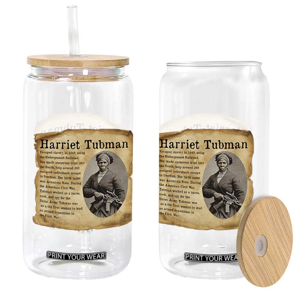 Vintage Harriet Tubman Poster Glass Can Female Empowerment History Gift TS12 Print Your Wear