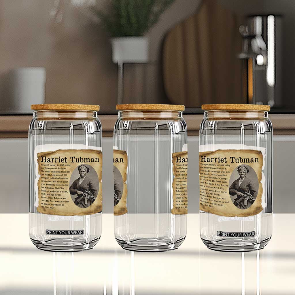 Vintage Harriet Tubman Poster Glass Can Female Empowerment History Gift TS12 Print Your Wear