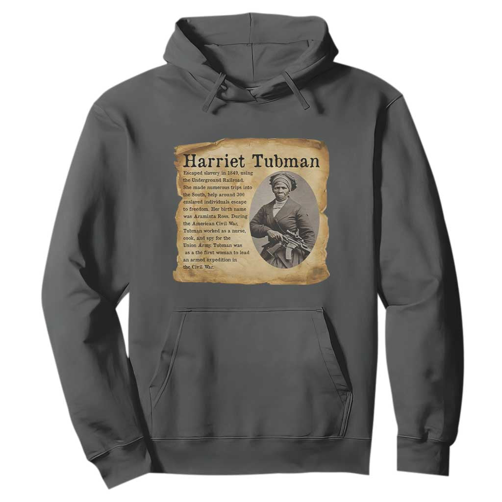 Vintage Harriet Tubman Poster Hoodie Female Empowerment History Gift TS12 Dark Heather Print Your Wear