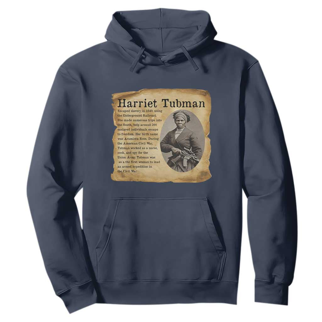Vintage Harriet Tubman Poster Hoodie Female Empowerment History Gift TS12 Navy Print Your Wear