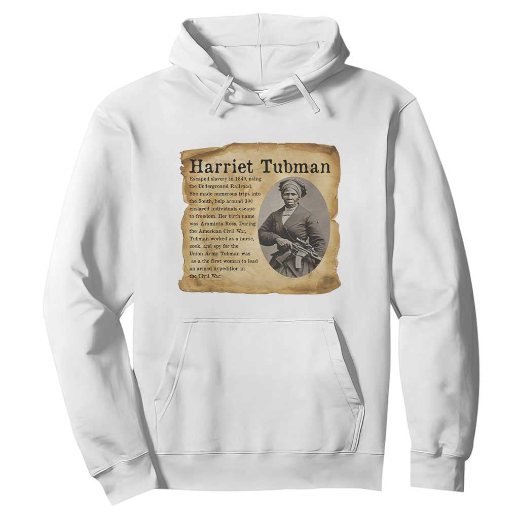 Vintage Harriet Tubman Poster Hoodie Female Empowerment History Gift TS12 White Print Your Wear