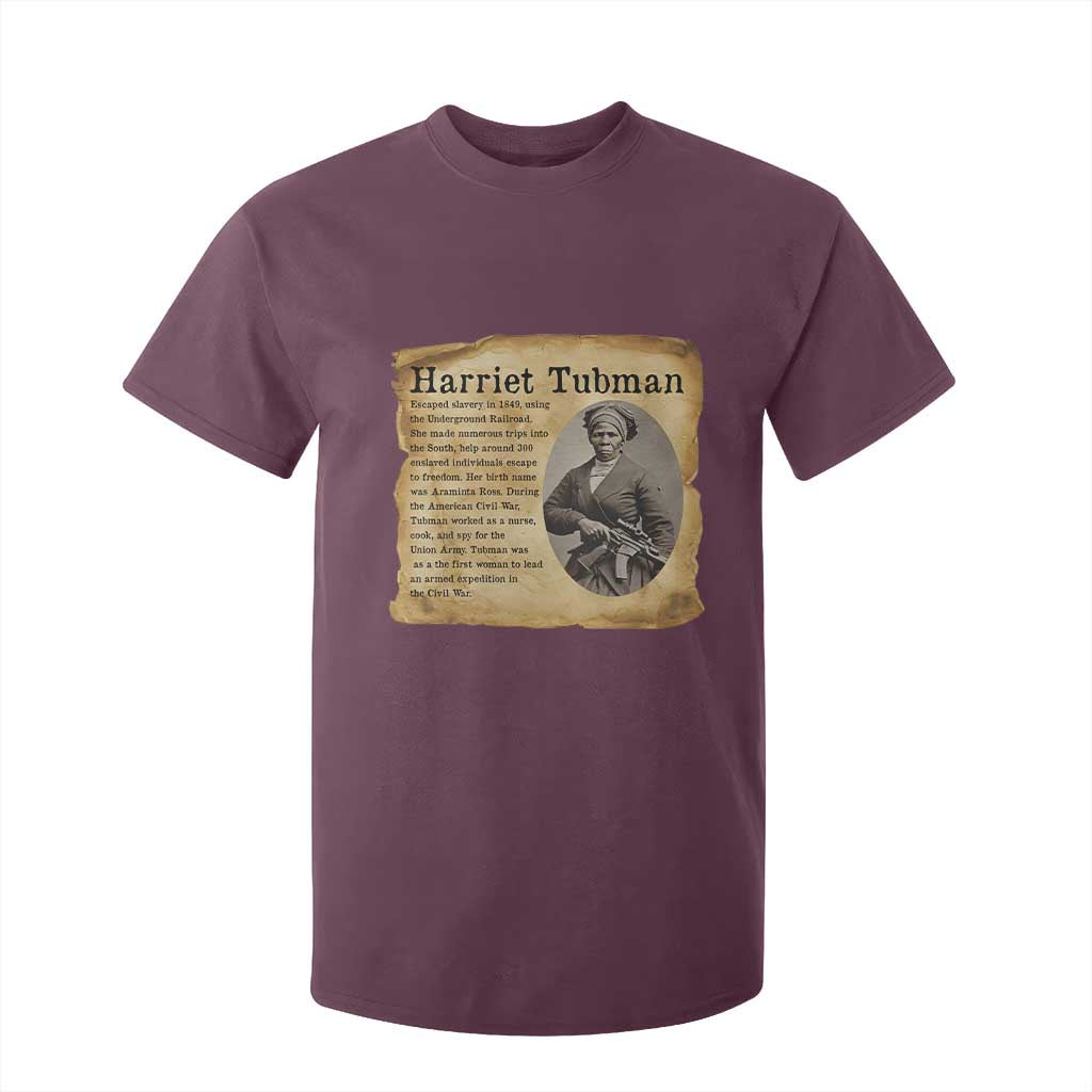 Vintage Harriet Tubman Poster T Shirt For Kid Female Empowerment History Gift TS12 Maroon Print Your Wear