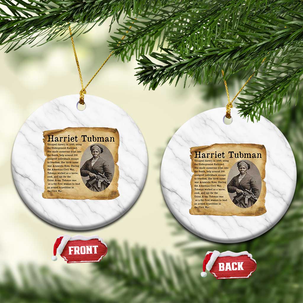 Vintage Harriet Tubman Poster Ceramic Ornament Female Empowerment History Gift TS12 1pc White Marble Print Your Wear