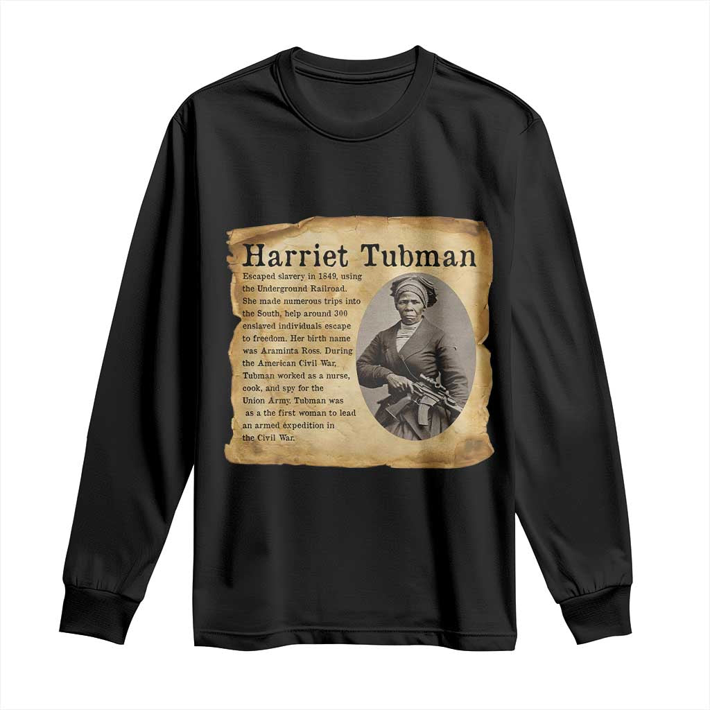 Vintage Harriet Tubman Poster Long Sleeve Shirt Female Empowerment History Gift TS12 Black Print Your Wear