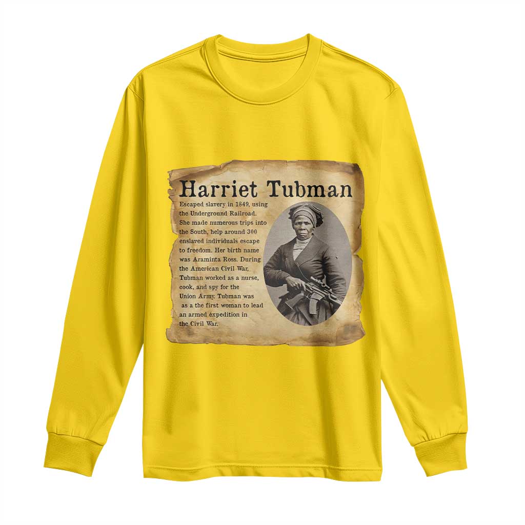 Vintage Harriet Tubman Poster Long Sleeve Shirt Female Empowerment History Gift TS12 Daisy Print Your Wear