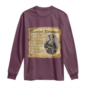 Vintage Harriet Tubman Poster Long Sleeve Shirt Female Empowerment History Gift TS12 Maroon Print Your Wear