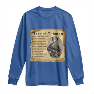 Vintage Harriet Tubman Poster Long Sleeve Shirt Female Empowerment History Gift TS12 Royal Blue Print Your Wear