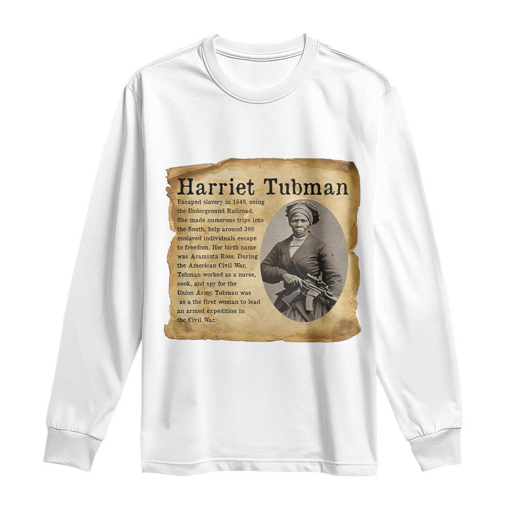 Vintage Harriet Tubman Poster Long Sleeve Shirt Female Empowerment History Gift TS12 White Print Your Wear