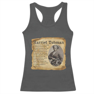 Vintage Harriet Tubman Poster Racerback Tank Top Female Empowerment History Gift TS12 Dark Heather Print Your Wear