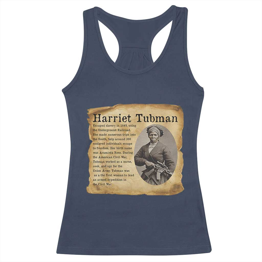 Vintage Harriet Tubman Poster Racerback Tank Top Female Empowerment History Gift TS12 Navy Print Your Wear