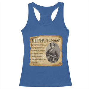 Vintage Harriet Tubman Poster Racerback Tank Top Female Empowerment History Gift TS12 Royal Blue Print Your Wear