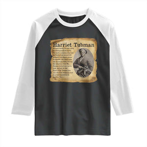 Vintage Harriet Tubman Poster Raglan Shirt Female Empowerment History Gift TS12 Black White Print Your Wear
