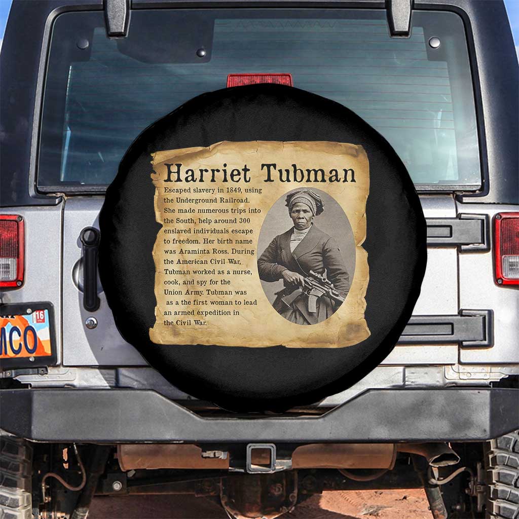 Vintage Harriet Tubman Poster Spare Tire Cover Female Empowerment History Gift TS12 No hole Black Print Your Wear