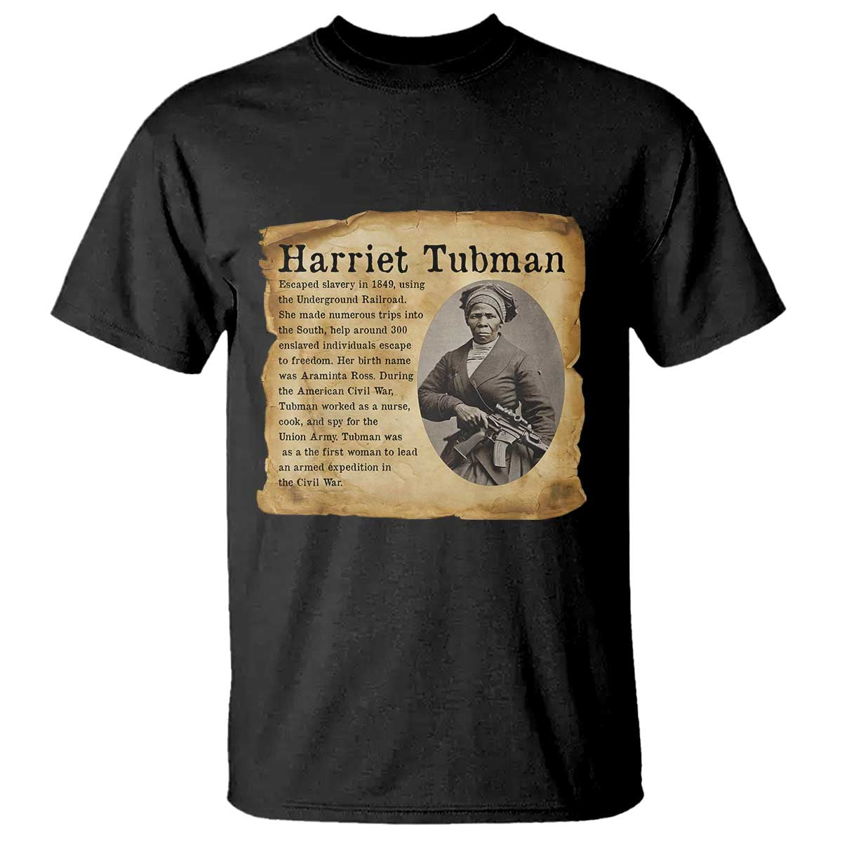 Vintage Harriet Tubman Poster T Shirt Female Empowerment History Gift TS12 Black Print Your Wear