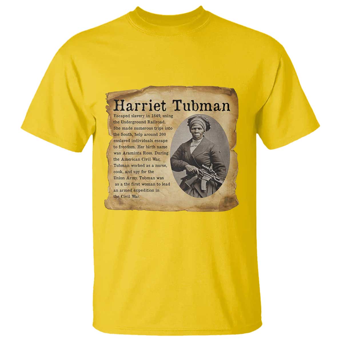 Vintage Harriet Tubman Poster T Shirt Female Empowerment History Gift TS12 Daisy Print Your Wear