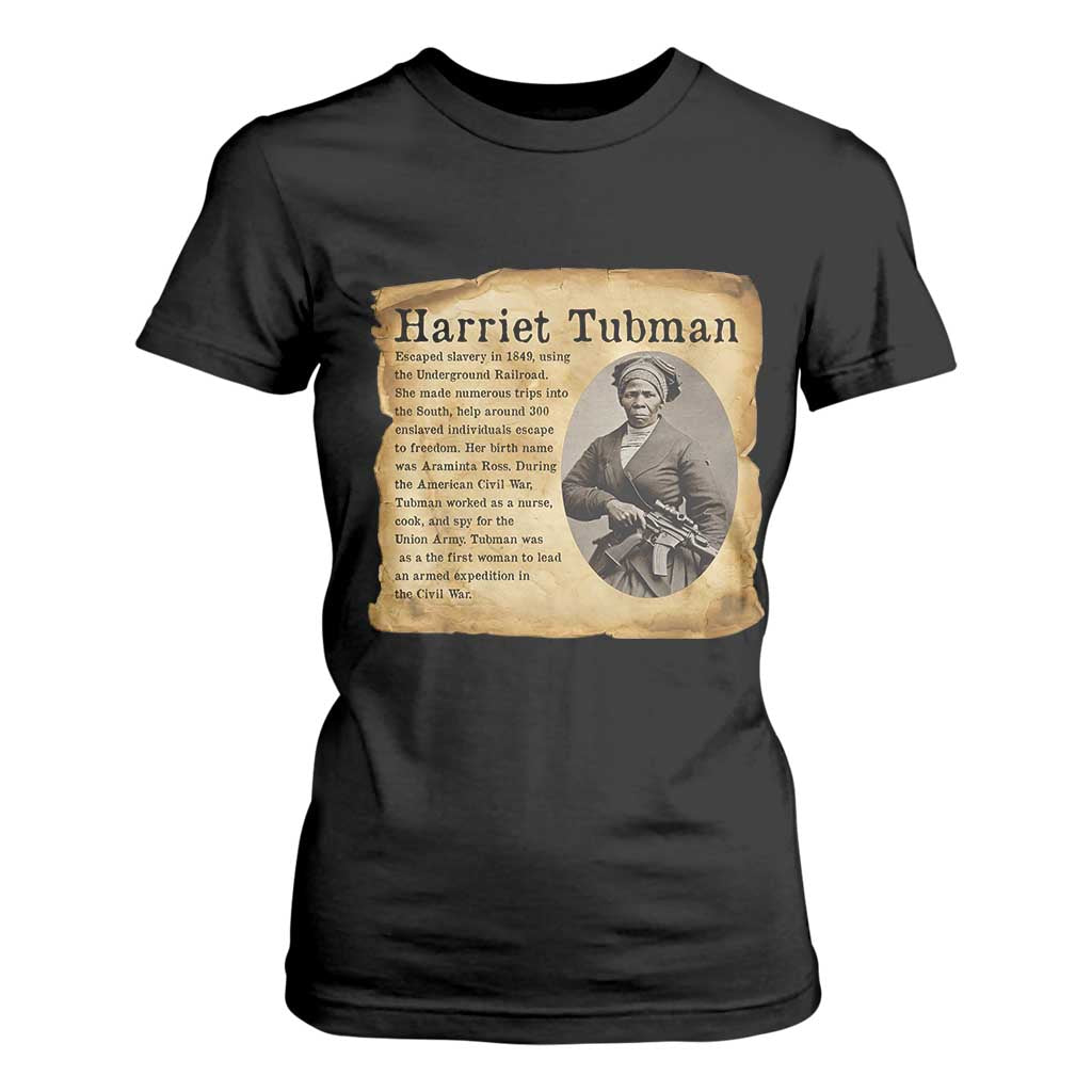 Vintage Harriet Tubman Poster T Shirt For Women Female Empowerment History Gift TS12 Black Print Your Wear