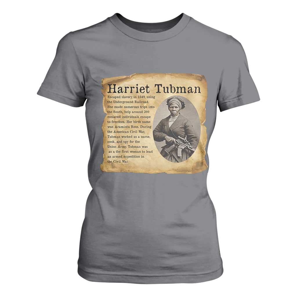 Vintage Harriet Tubman Poster T Shirt For Women Female Empowerment History Gift TS12 Charcoal Print Your Wear