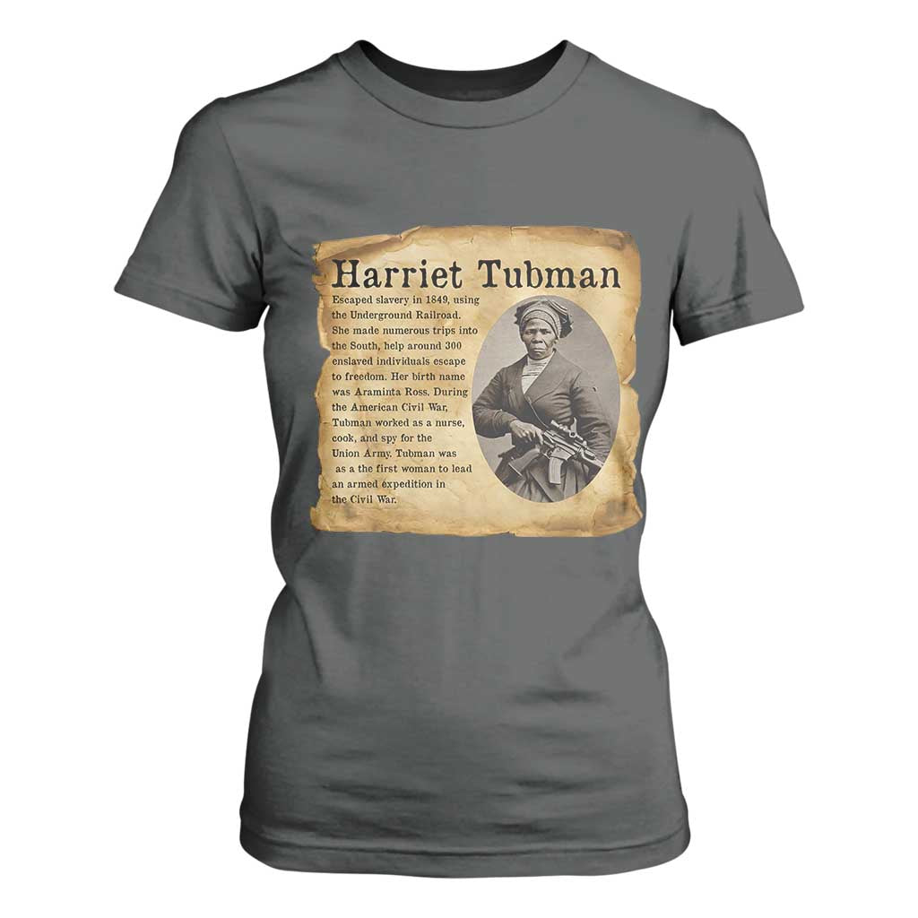 Vintage Harriet Tubman Poster T Shirt For Women Female Empowerment History Gift TS12 Dark Heather Print Your Wear