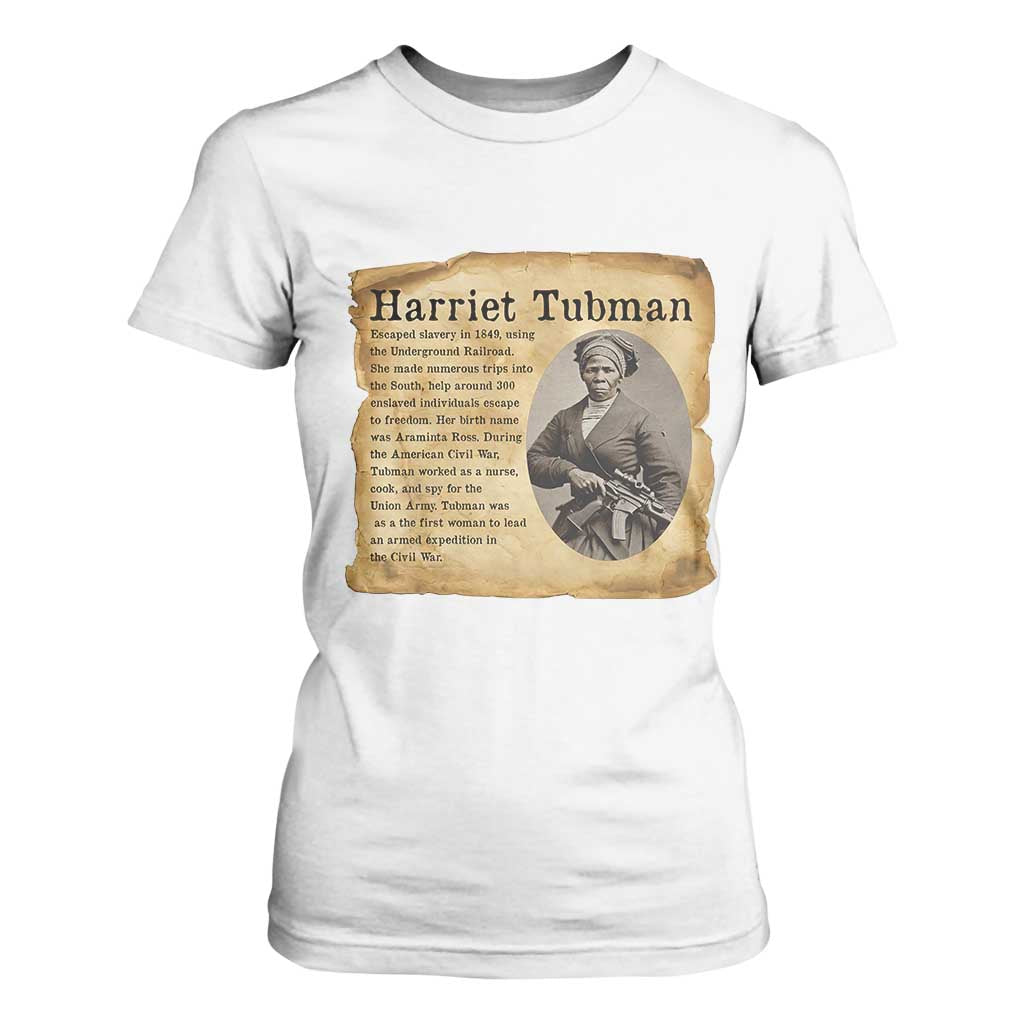 Vintage Harriet Tubman Poster T Shirt For Women Female Empowerment History Gift TS12 White Print Your Wear