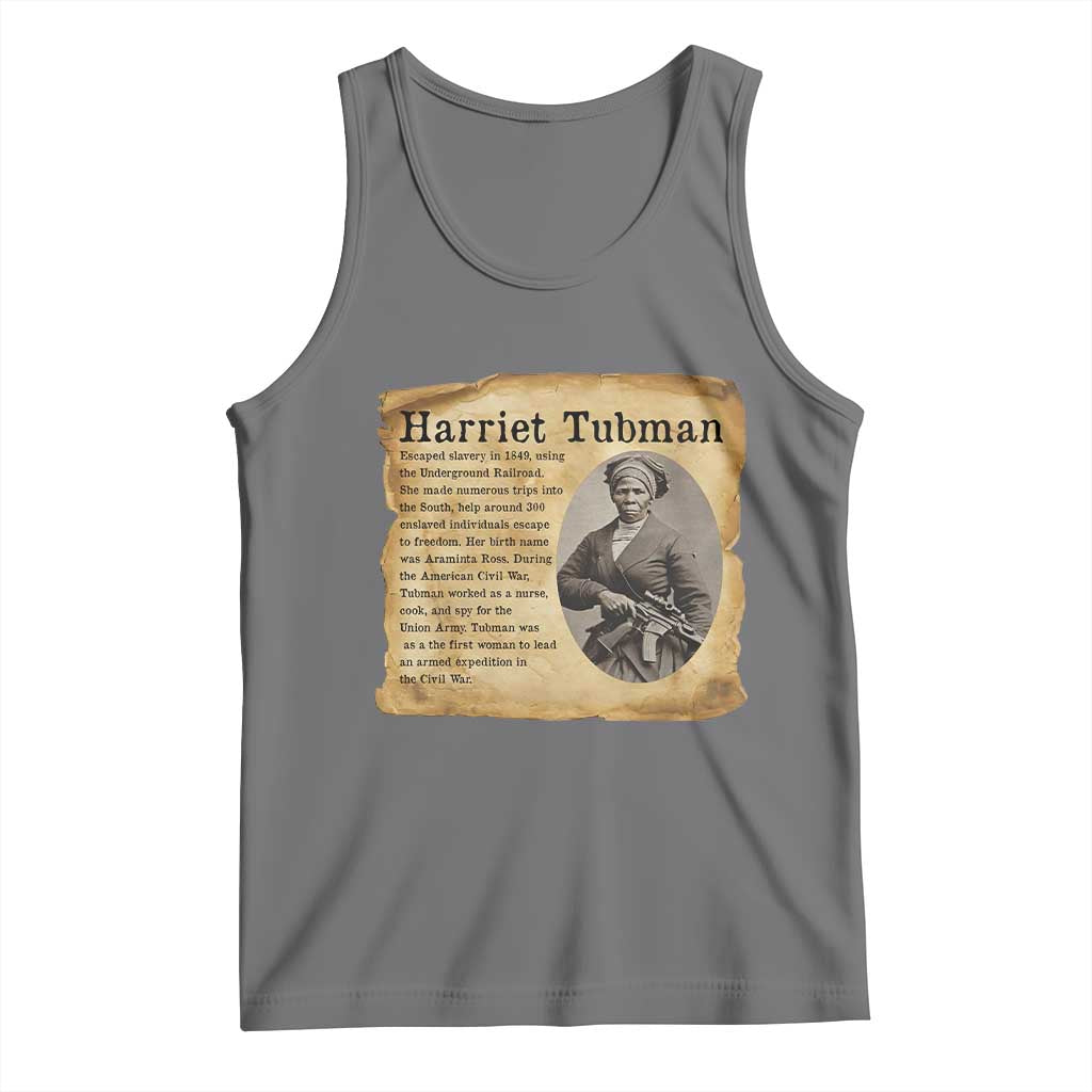 Vintage Harriet Tubman Poster Tank Top Female Empowerment History Gift TS12 Black Heather Print Your Wear