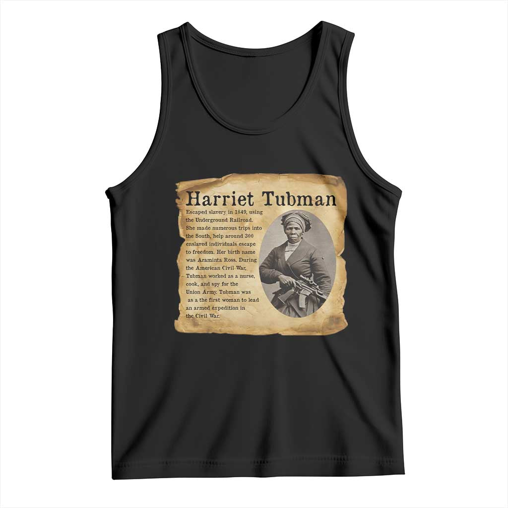 Vintage Harriet Tubman Poster Tank Top Female Empowerment History Gift TS12 Black Print Your Wear