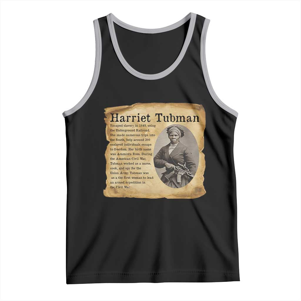 Vintage Harriet Tubman Poster Tank Top Female Empowerment History Gift TS12 Black Athletic Heather Print Your Wear