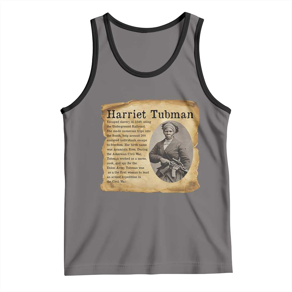 Vintage Harriet Tubman Poster Tank Top Female Empowerment History Gift TS12 Deep Heather Black Print Your Wear