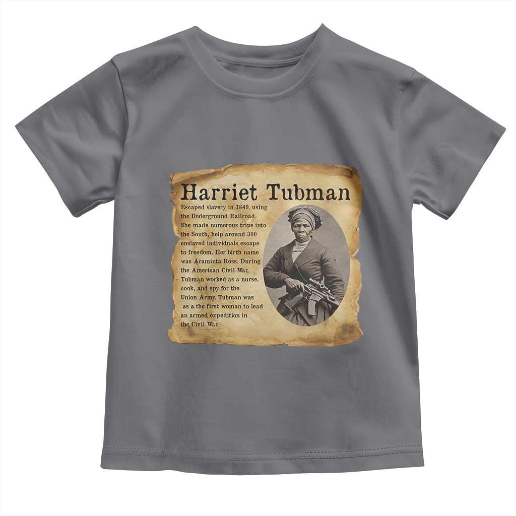 Vintage Harriet Tubman Poster Toddler T Shirt Female Empowerment History Gift TS12 Charcoal Print Your Wear