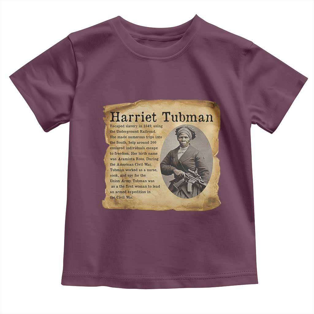 Vintage Harriet Tubman Poster Toddler T Shirt Female Empowerment History Gift TS12 Maroon Print Your Wear