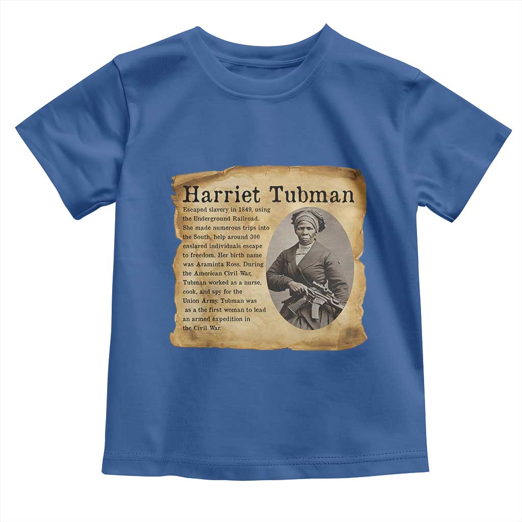 Vintage Harriet Tubman Poster Toddler T Shirt Female Empowerment History Gift TS12 Royal Blue Print Your Wear