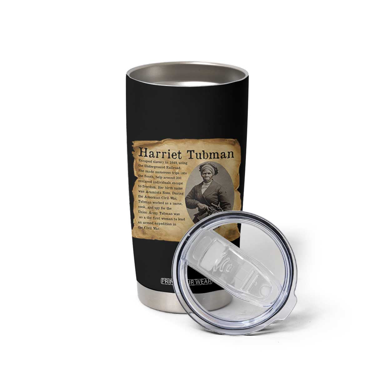Vintage Harriet Tubman Poster Tumbler Cup Female Empowerment History Gift TS12 Print Your Wear