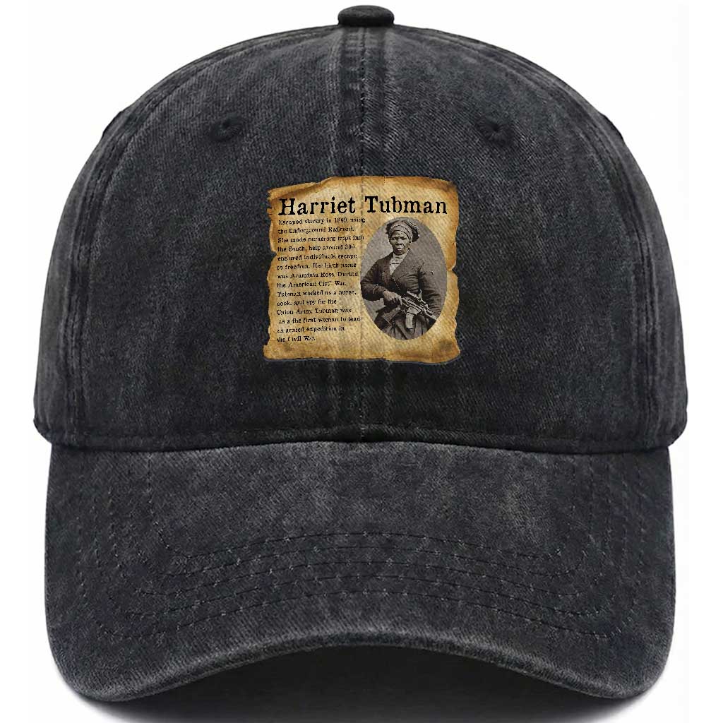 Vintage Harriet Tubman Poster Washed Cotton Baseball Cap Female Empowerment History Gift TS12 Print Your Wear