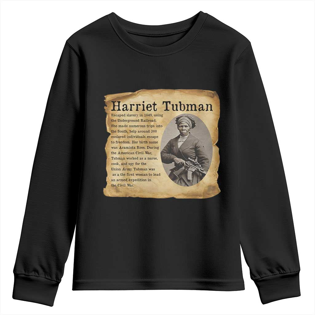 Vintage Harriet Tubman Poster Youth Sweatshirt Female Empowerment History Gift TS12 Black Print Your Wear
